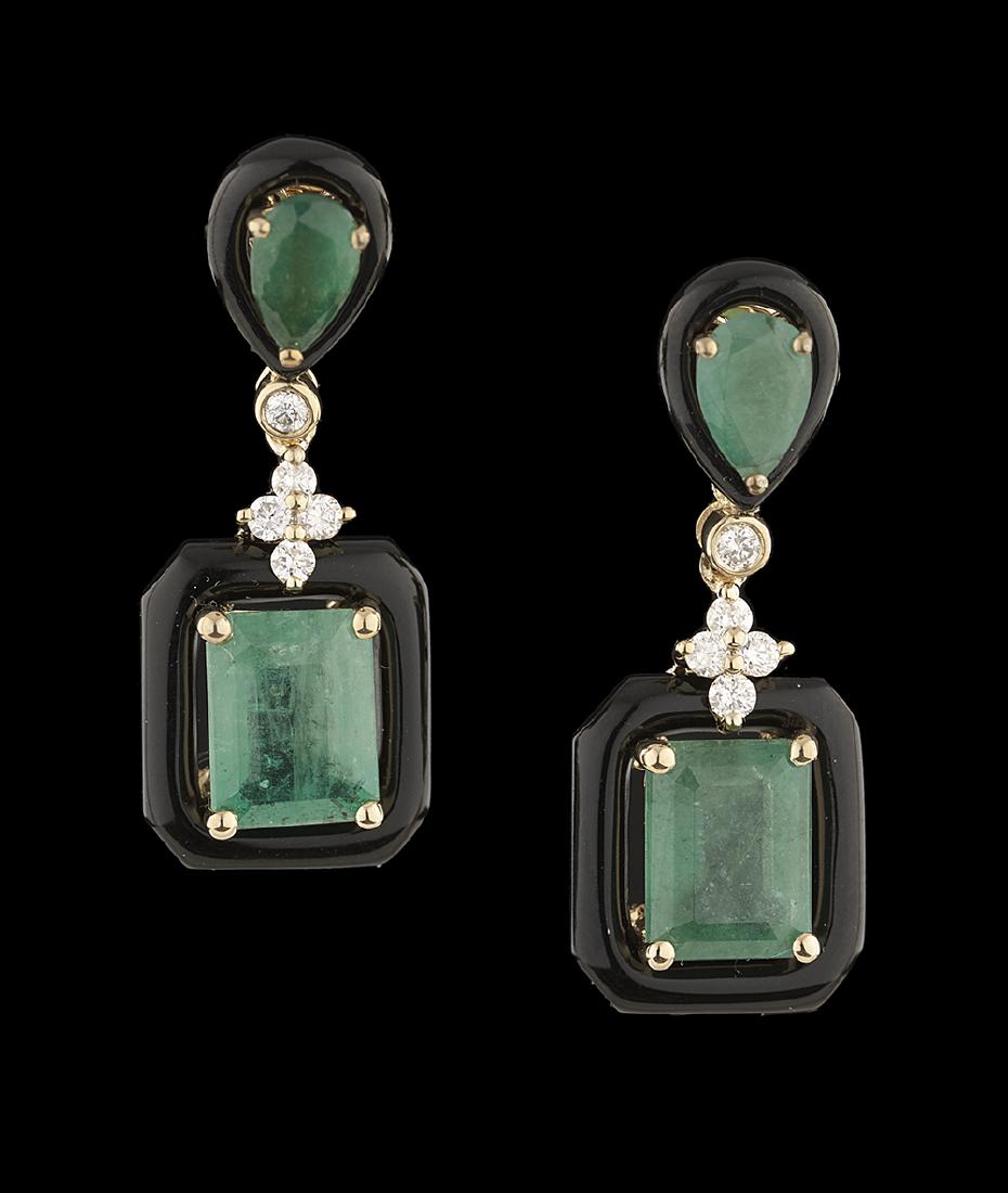 Emerald and Diamond Earrings (1 of 1)