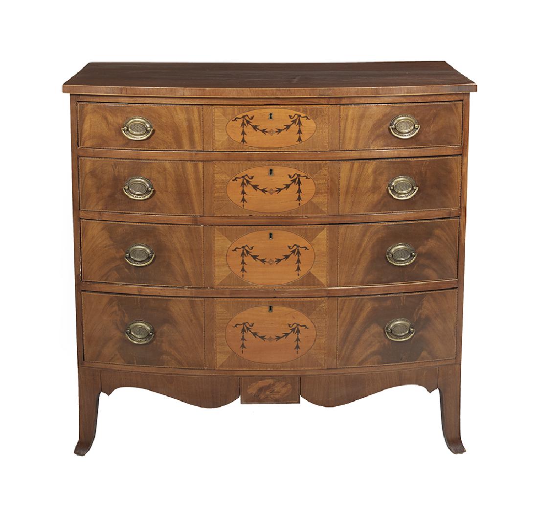 American Federal Mahogany Bowfront Chest (1 of 2)
