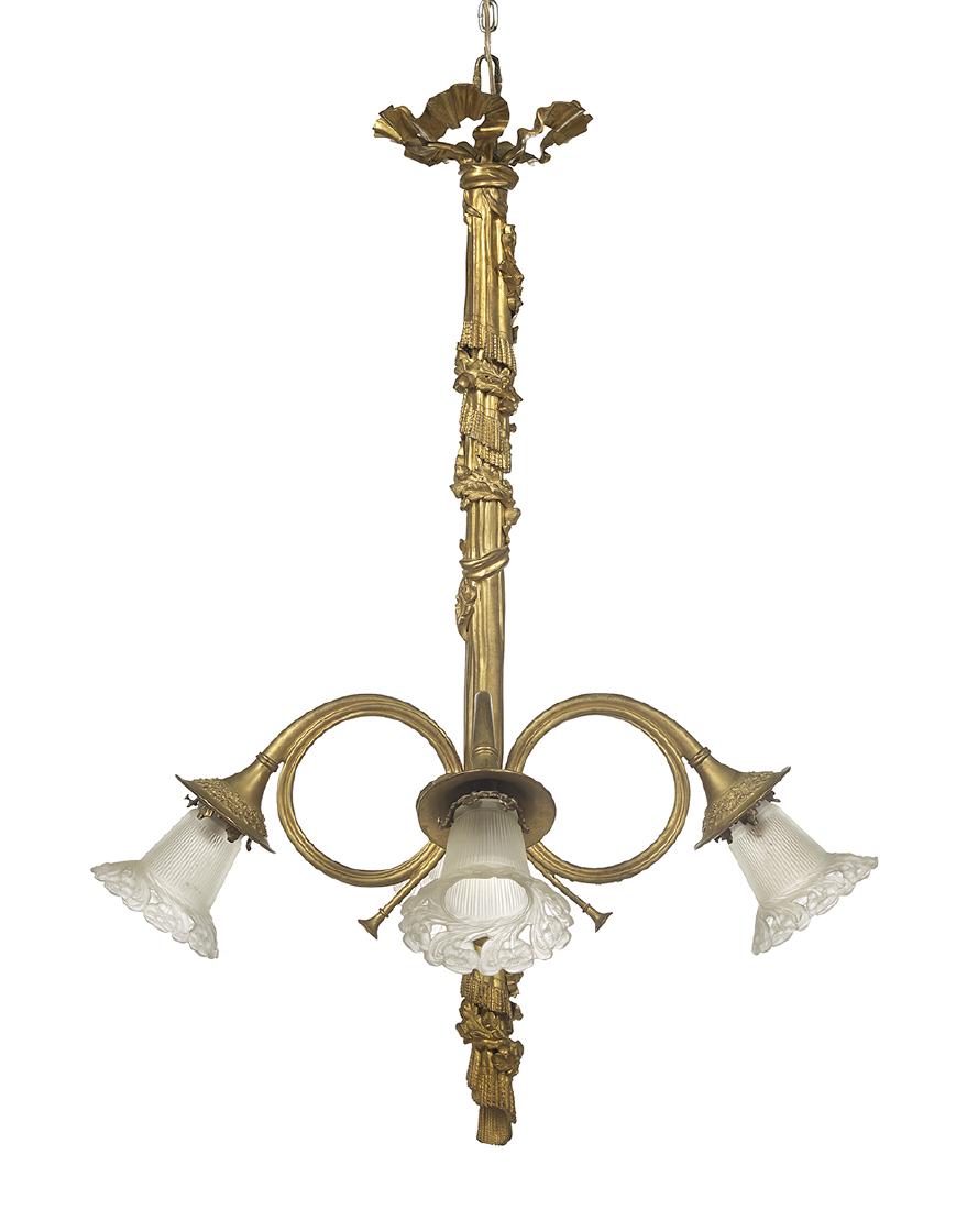 French Bronze Neoclassical-Style Chandelier (1 of 1)