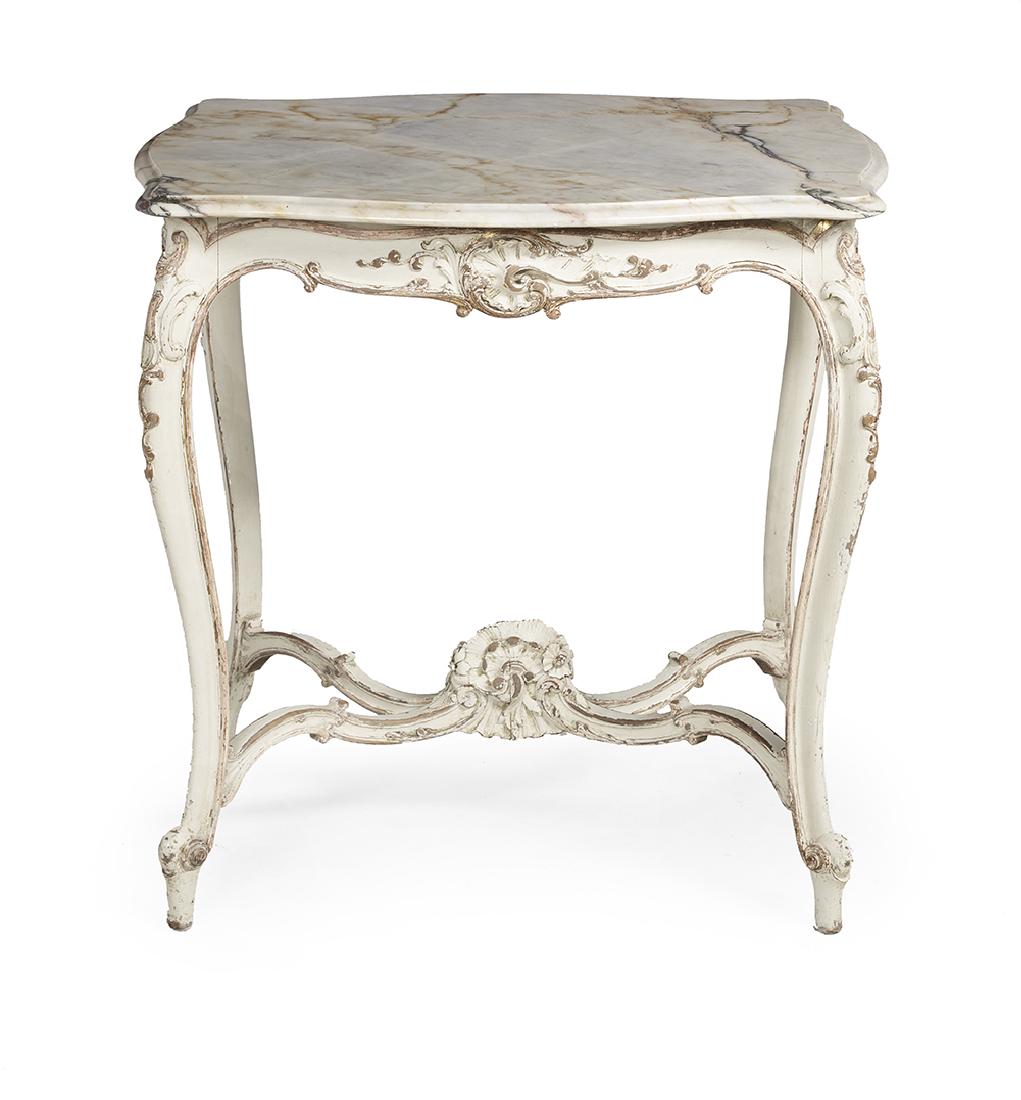 Louis XV-Style Polychrome and Onyx-Top Table (1 of 2)