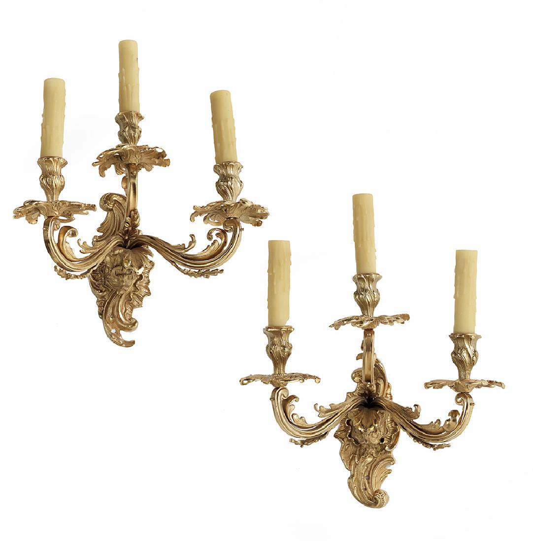 Pair of French Gilt-Bronze Sconces (1 of 1)