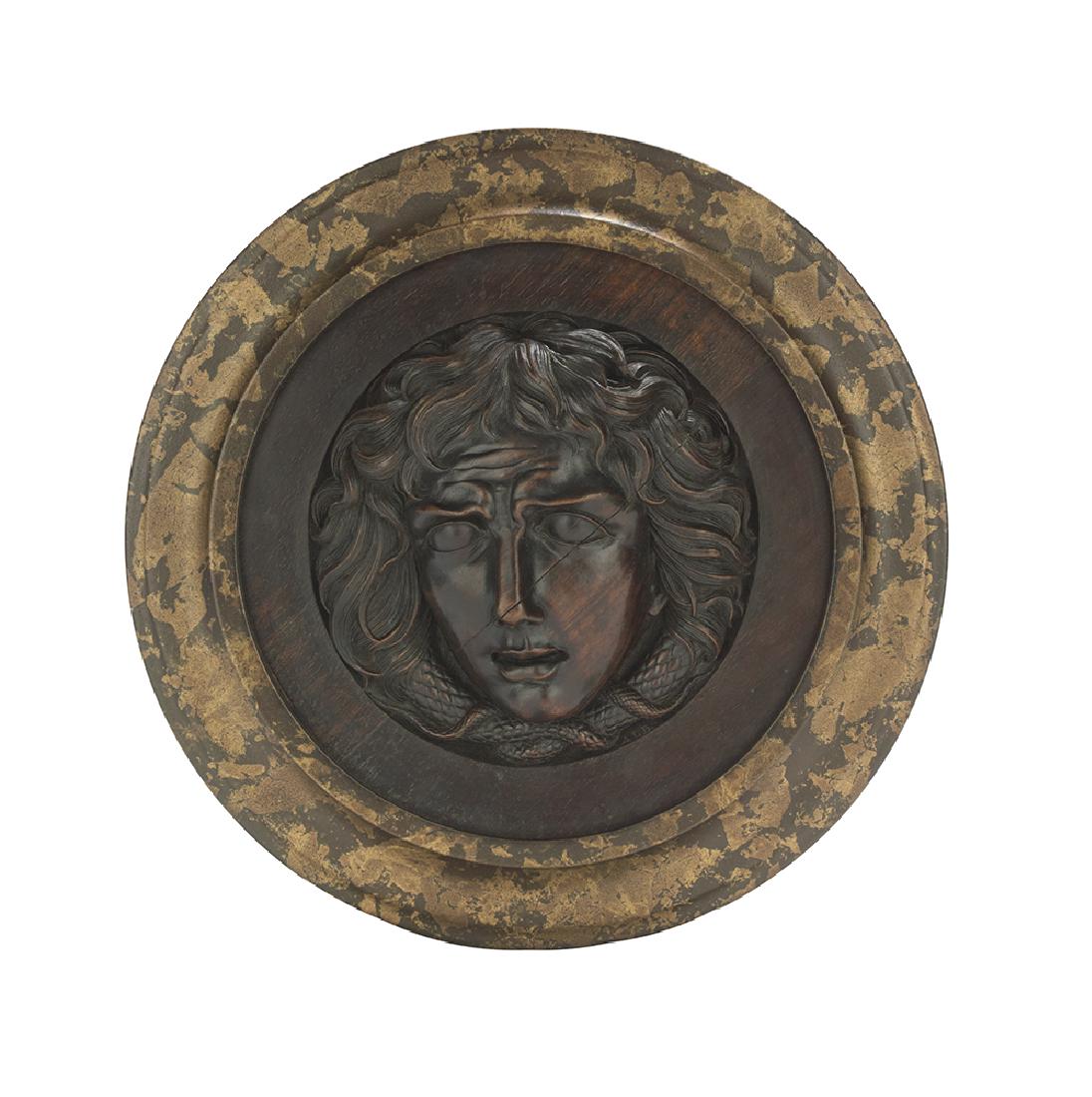 Carved Wooden Plaque of Medusa (1 of 1)