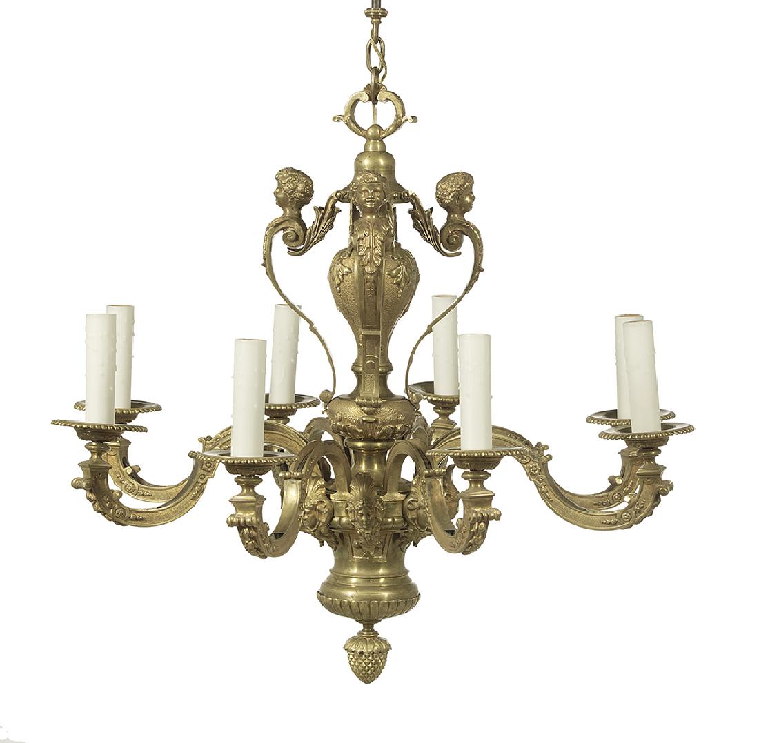 French Baroque-Style Gilt-Bronze Chandelier (1 of 1)