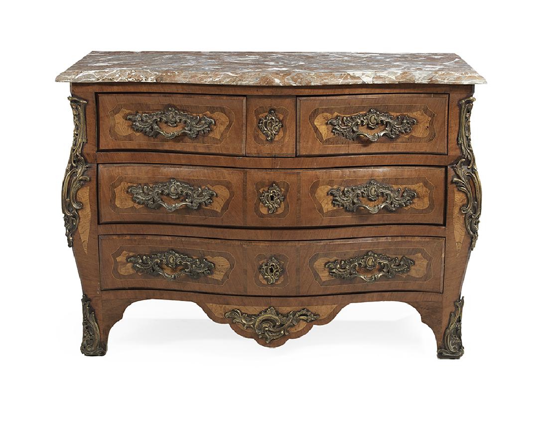 Regence-Style Fruitwood and Marble-Top Commode (1 of 2)