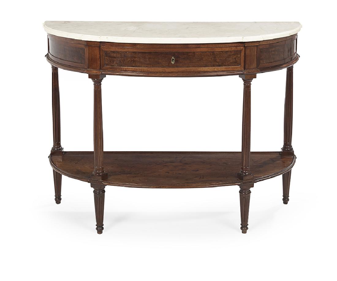 Louis XVI Mahogany and Marble-Top Side Table (1 of 2)