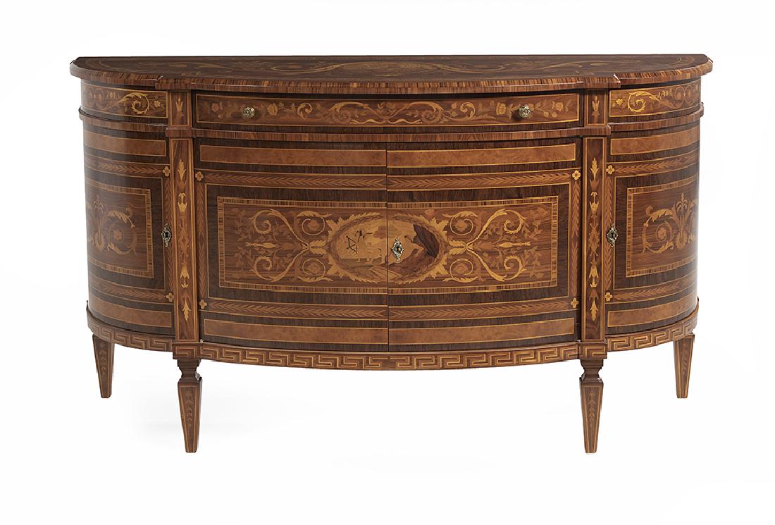 Louis XVI-Style Mixed Woods Inlaid Sideboard (1 of 3)