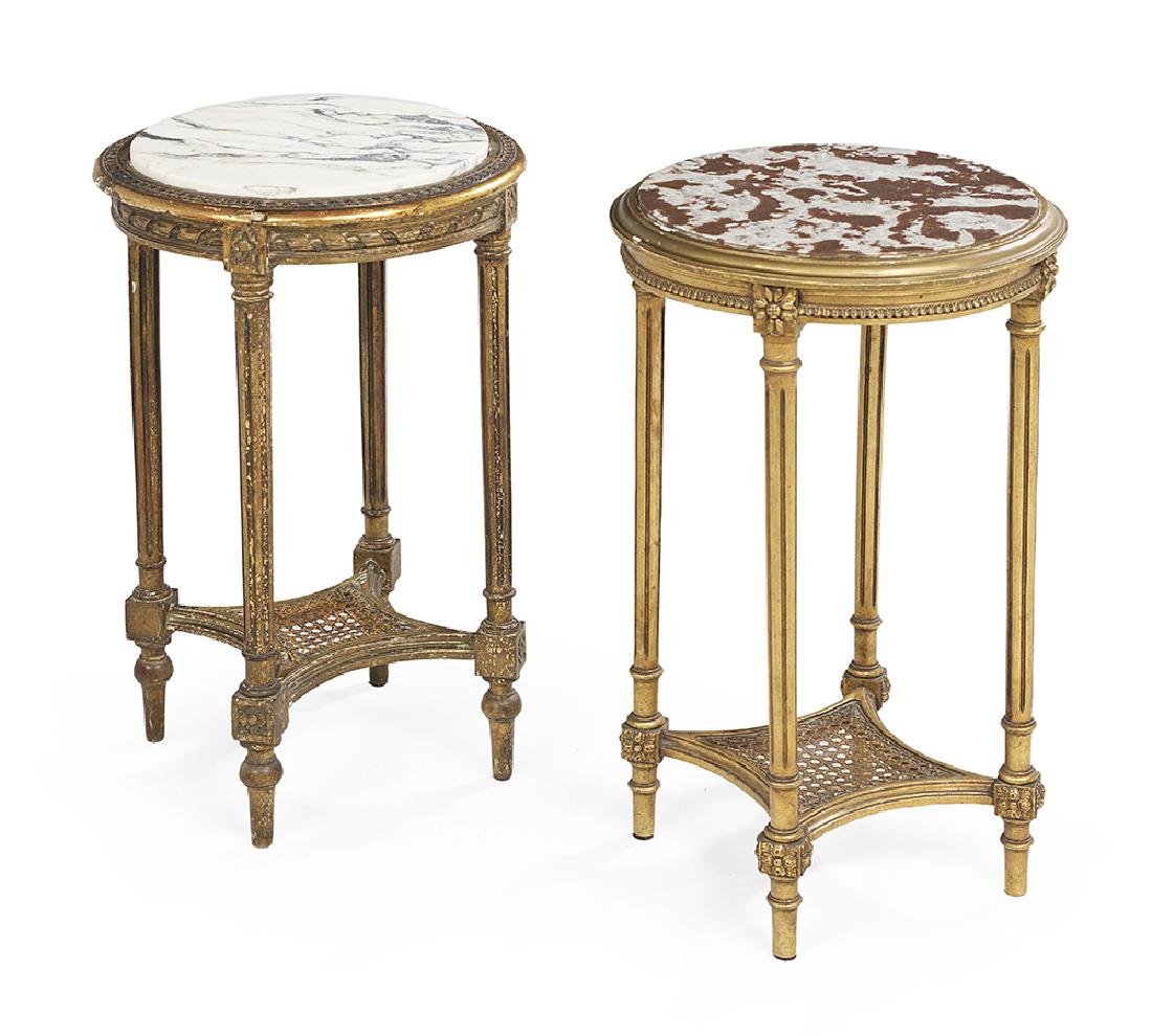 Two Louis XVI-Style Marble-Top Side Tables (1 of 1)