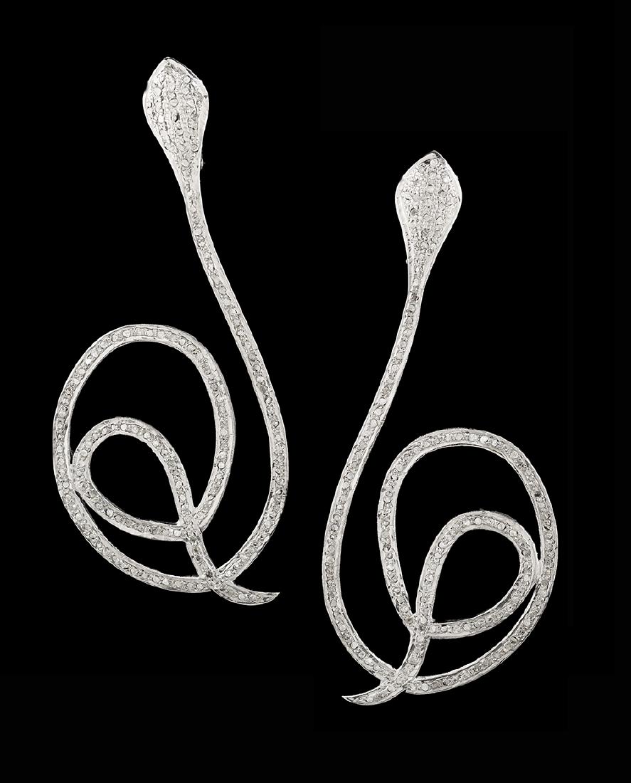Unusual Diamond Snake Earrings (1 of 1)
