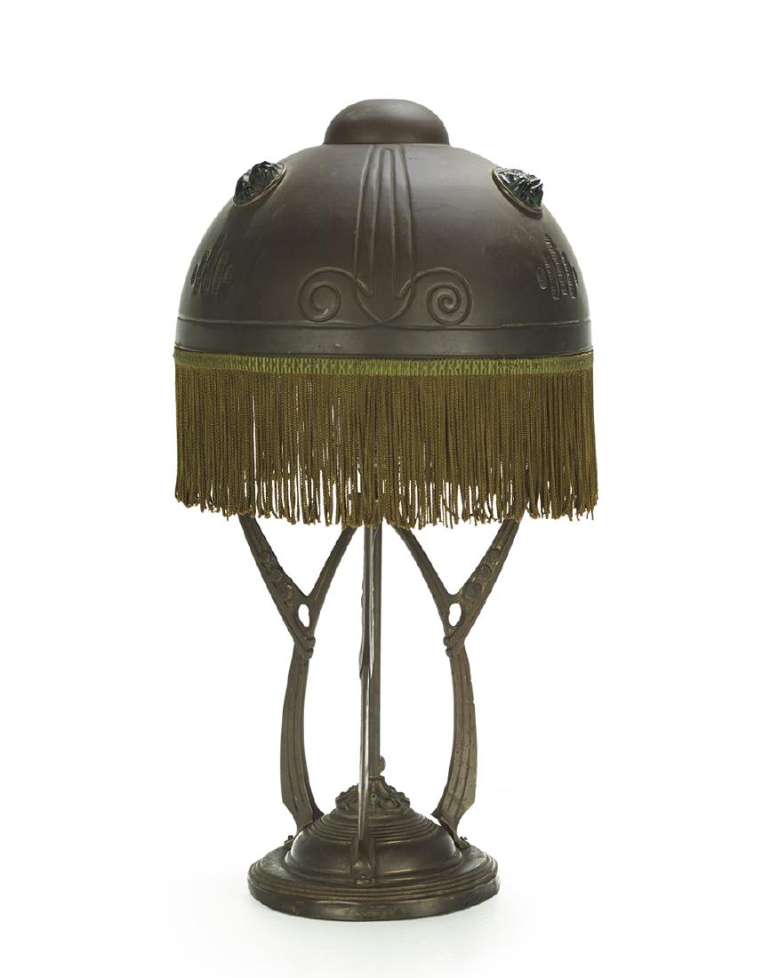 Vienna Secessionist Brass and Glass Table Lamp (1 of 1)