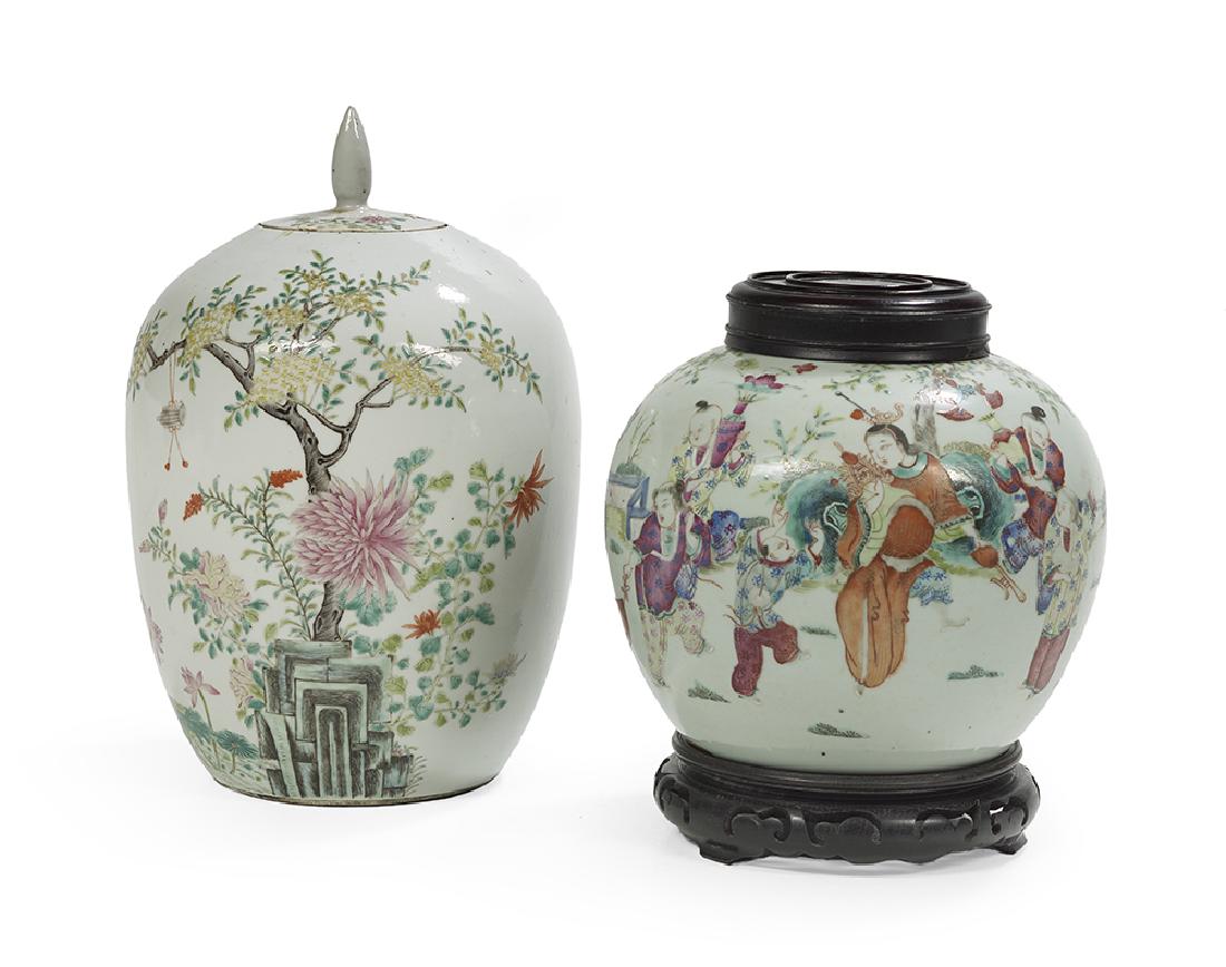 Two Chinese Famille Rose Jars and Covers (1 of 1)