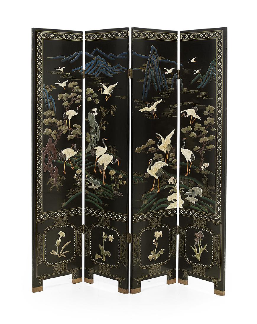 Chinese Four-Panel Floor Screen (1 of 2)