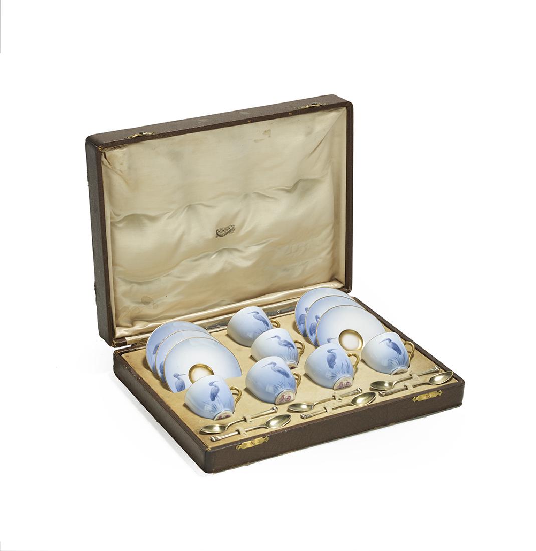 English Porcelain and Sterling Silver Coffee Set (1 of 2)