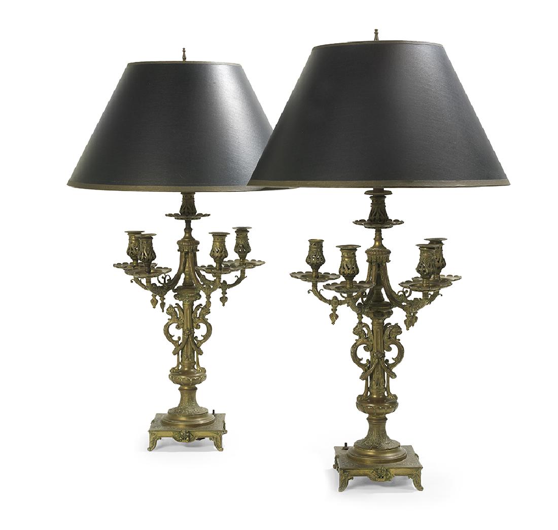 Pair of French Bronze Candelabra (1 of 2)