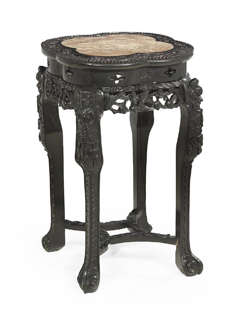 Chinese Marble-Top Jardiniere Stand (1 of 2)