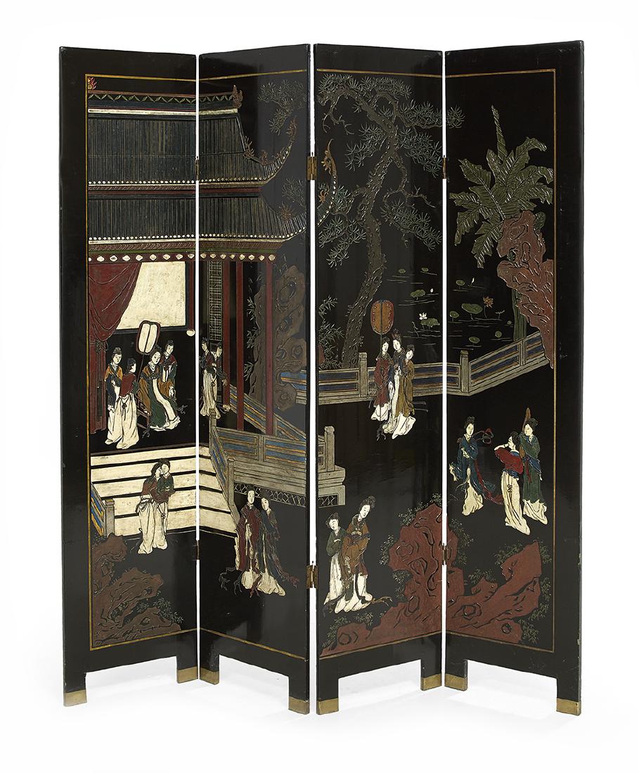 Chinese Four-Panel Coromandel Screen (1 of 2)