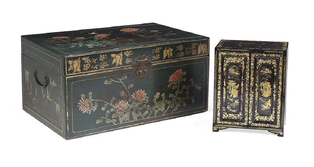 Chinese Export Cabinet and Later Travel Chest (1 of 1)