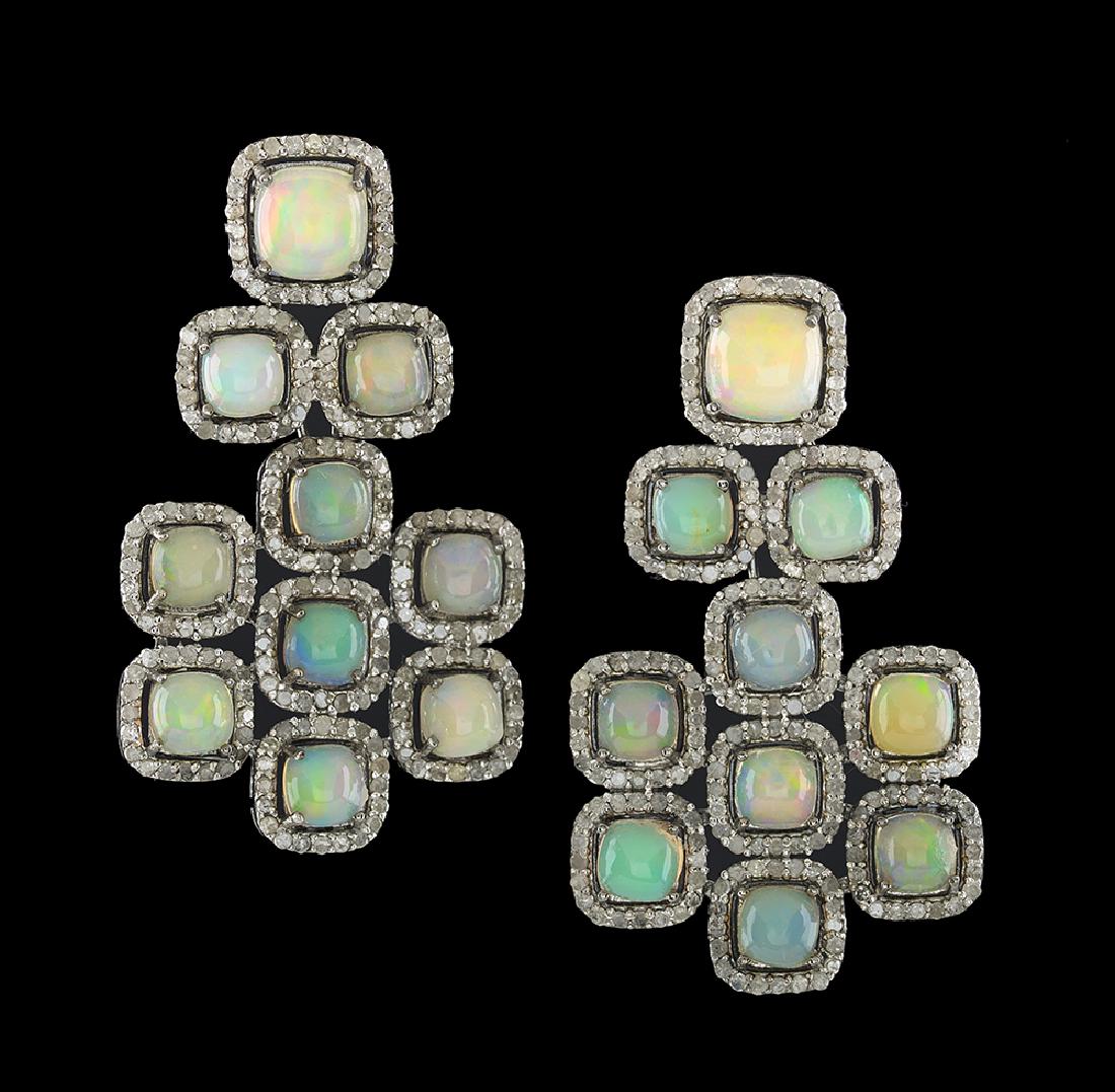 Opal and Diamond Earrings (1 of 1)