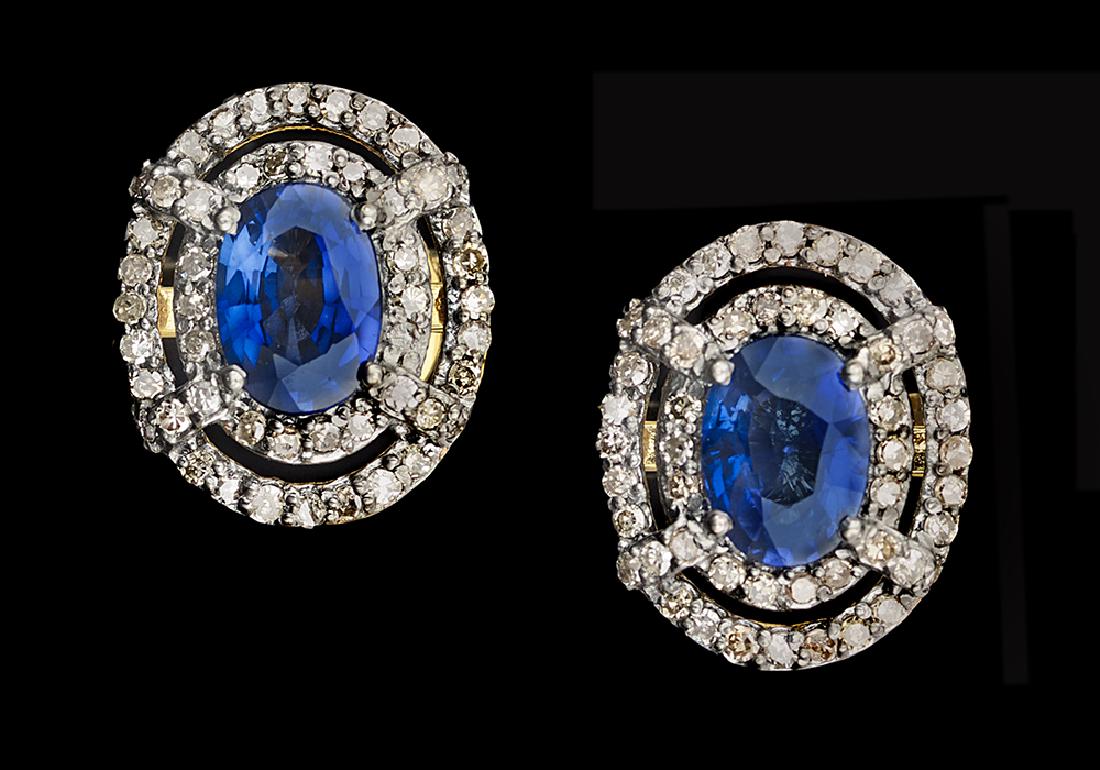Sapphire and Diamond Earrings (1 of 1)