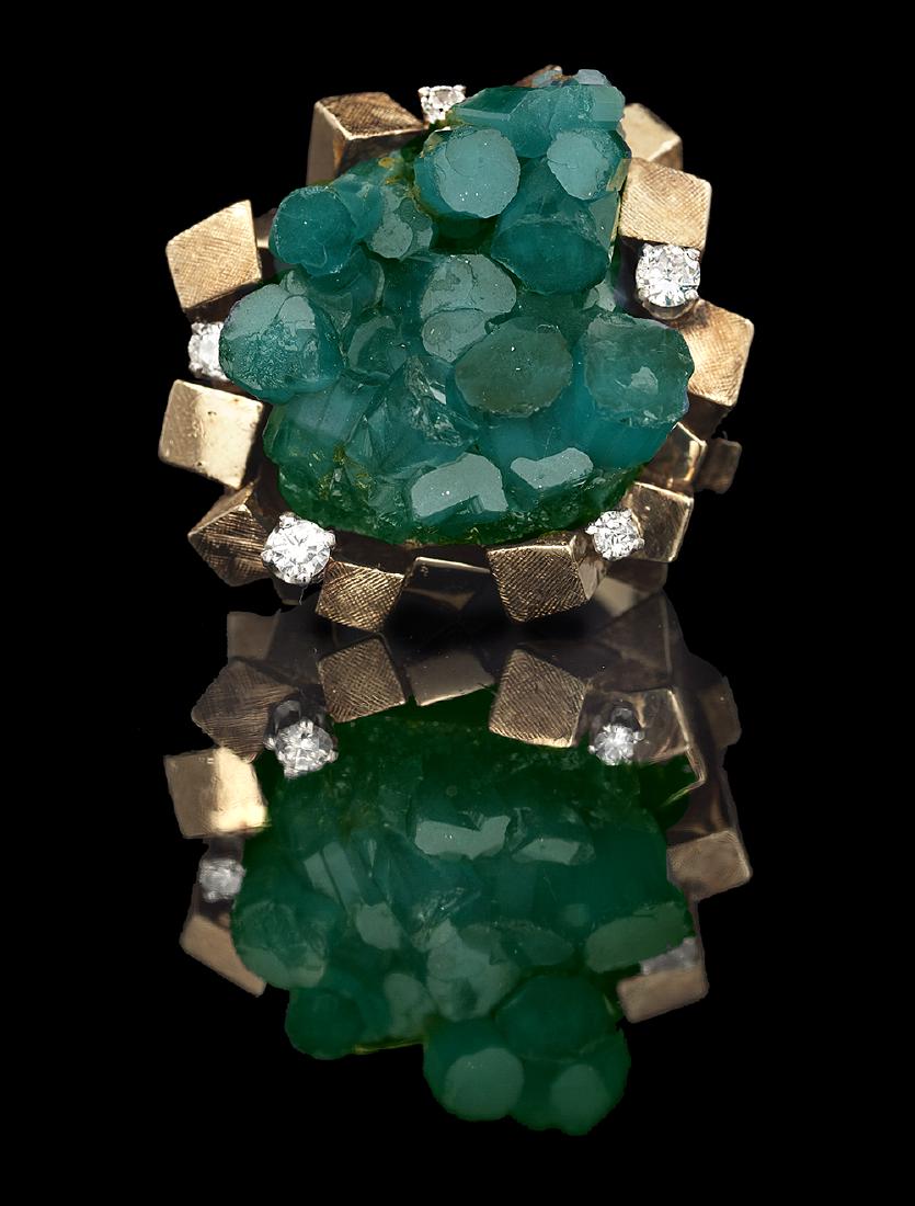 Bold Custom-Made Emerald and Diamond Ring (1 of 1)