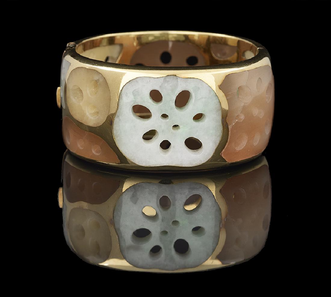 Tiffany & Co. "Lotus Root" Jade Bangle Bracelet (1 of 1)