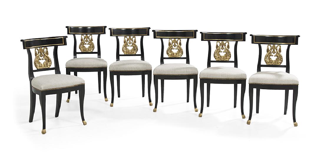 Suite of Six Neoclassical-Style Ebonized and (1 of 2)