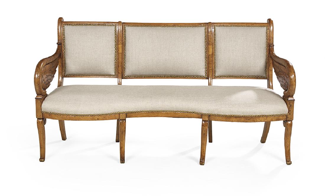 Neoclassical Elmwood Settee (1 of 2)