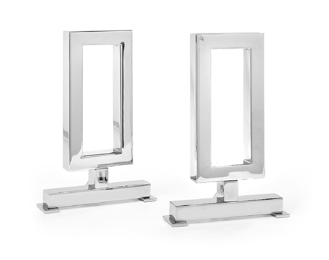 Pair of Chrome "Gable End" Andirons (1 of 1)