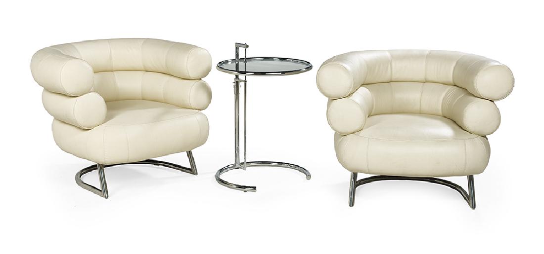 Pair of Tubular Steel and Leather Eileen Gray-Style (1 of 1)