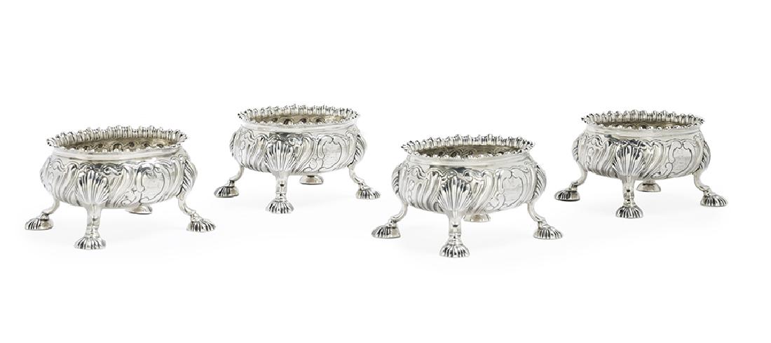 Set of Four Early George III Sterling Silver Salt (1 of 2)