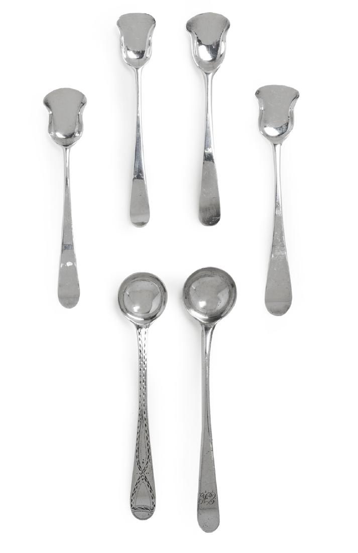 Six Hester Bateman Sterling Silver Salt Spoons (1 of 2)