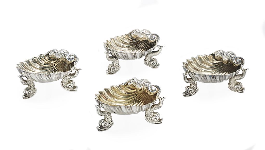 Suite of Four Victorian Sterling Silver Salt Cellars (1 of 2)