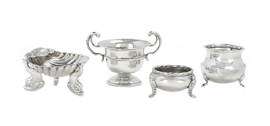 Four English Sterling Silver Salt Cellars (1 of 4)