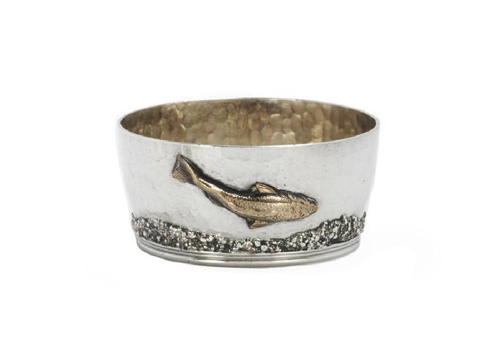 Gorham Aesthetic Sterling Silver And Copper Salt Cellar