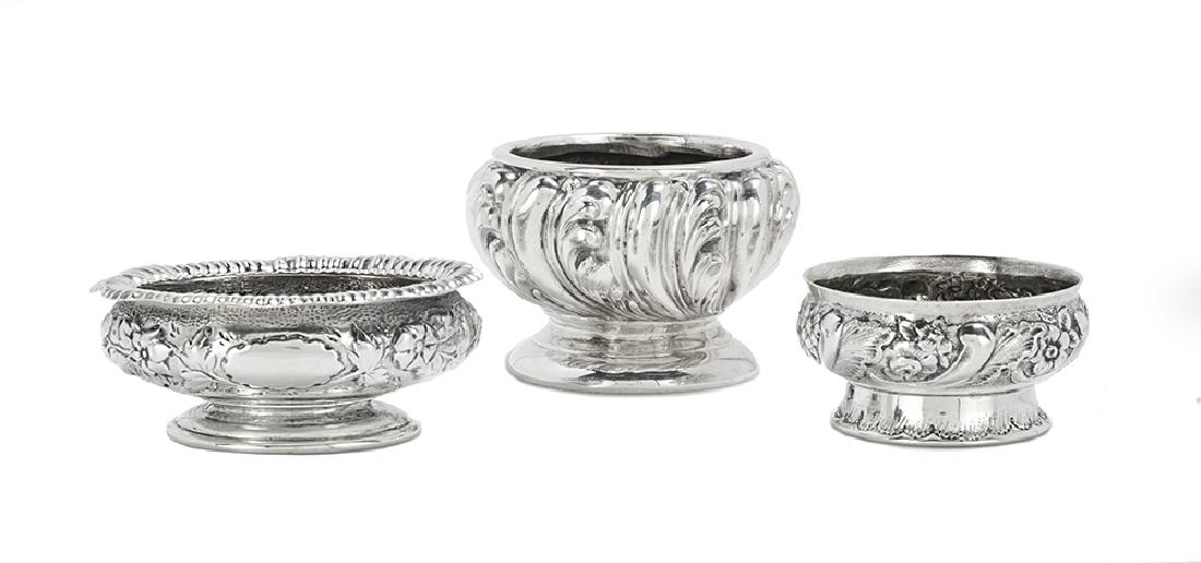 Three American Sterling and Silverplate Salt Cellars (1 of 3)