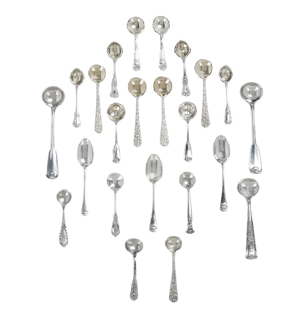 23 American Named Pattern Sterling Silver Salt Spoons (1 of 1)