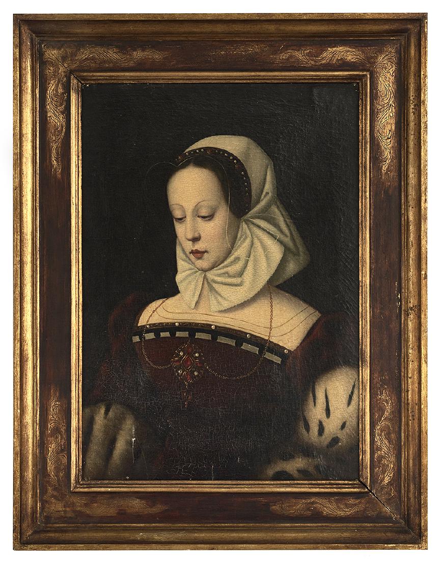 Follower of Ambr. Benson (Italian, ca. 1495-1550): Follower of Ambrosius Manner of Ambrosius Benson (Italian/Netherlands, ca. 1495-1550) "The Magdalene" oil on canvas unsigned. Framed. 28" x 20-1/4", framed 37-1/8" x 29"