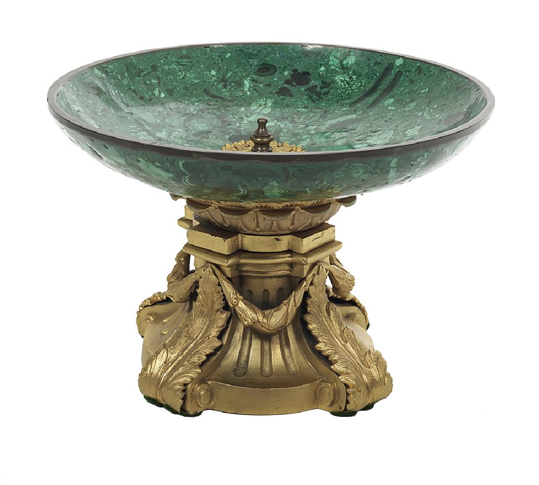 Malachite and Gilt-Bronze Tazza (1 of 2)