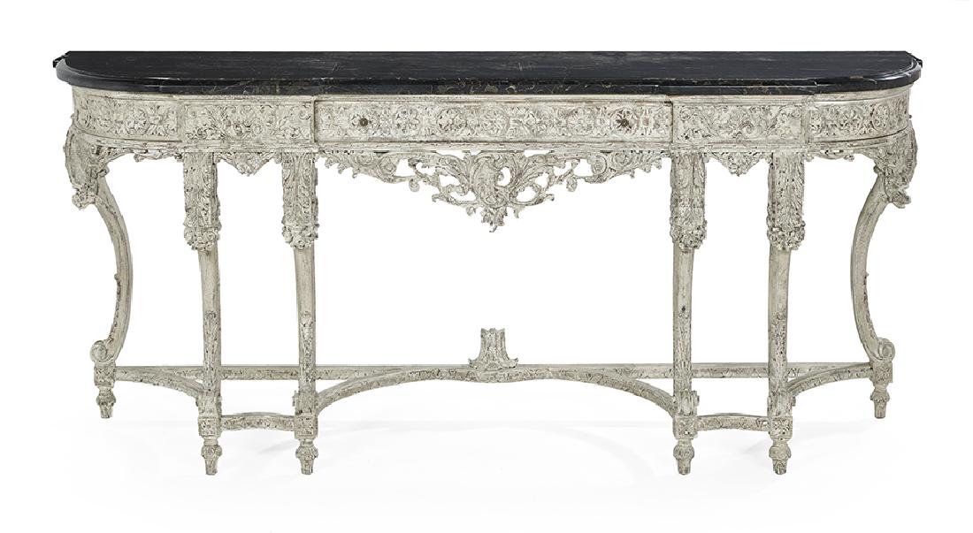 Louis XVI-Style Marble-Top Side Table (1 of 1)
