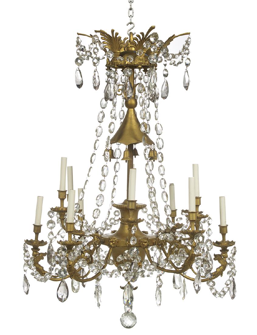 Gilt-Bronze and Crystal Chandelier (1 of 1)