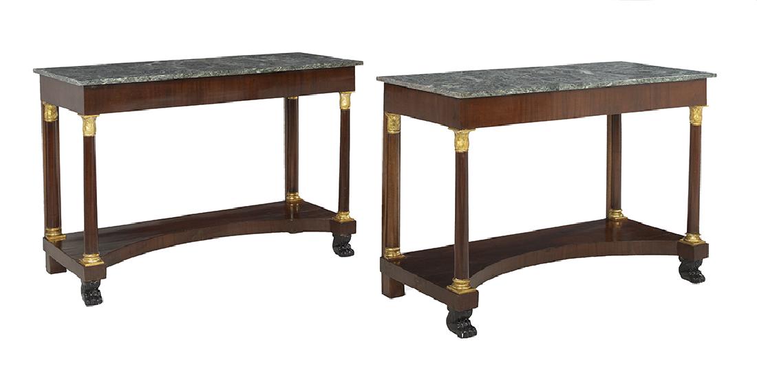 Pair of Empire-Style Marble-Top Side Tables (1 of 1)
