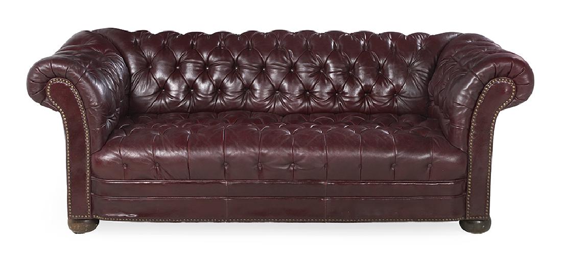Edwardian-Style Leather Chesterfield Sofa (1 of 2)