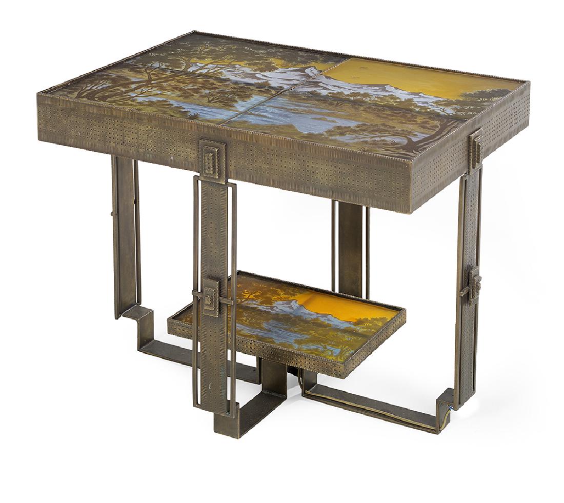French Art Deco-Style Cameo Glass Side Table (1 of 5)