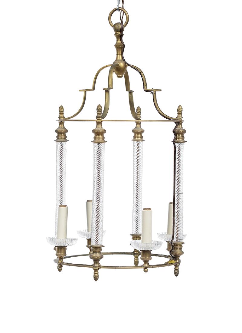 French Gilt-Bronze and Crystal Hall Lantern (1 of 1)