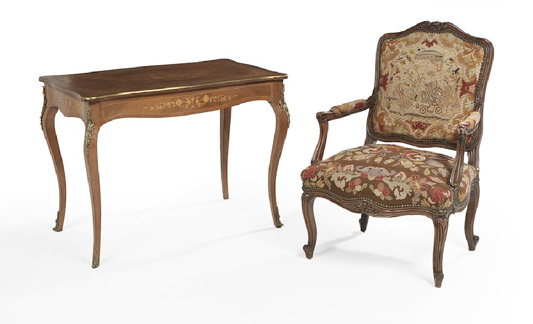 Louis XV-Style Writing Desk and Armchair (1 of 1)