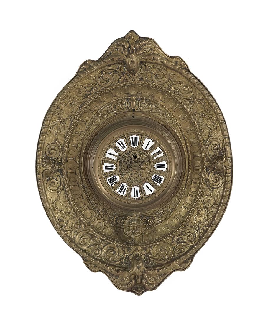 Continental Pressed Brass Wall Clock (1 of 1)