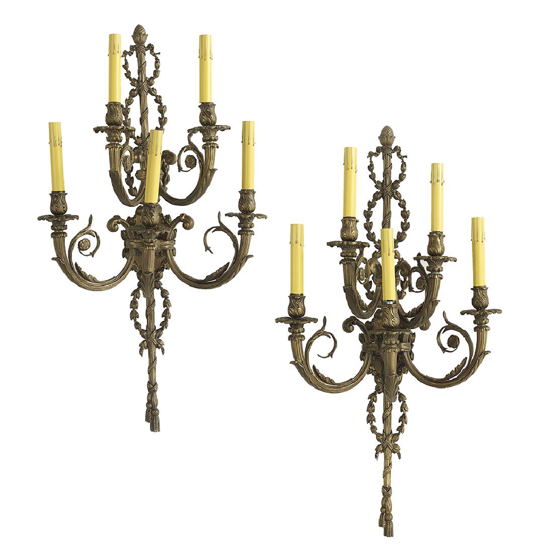 Pair of Bronze Sconces in the Directoire Style (1 of 1)