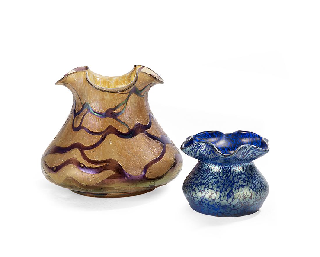 Two Bohemian Jugendstil Art Glass Vases (1 of 1)