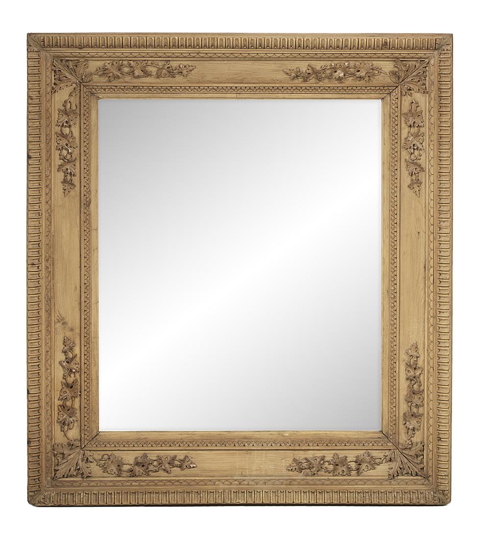 English Pickled Pine Beveled Mirror (1 of 1)