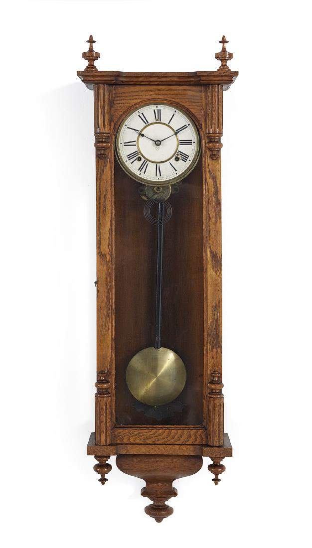 Ansonia Oak Regulator Wall Clock (1 of 1)