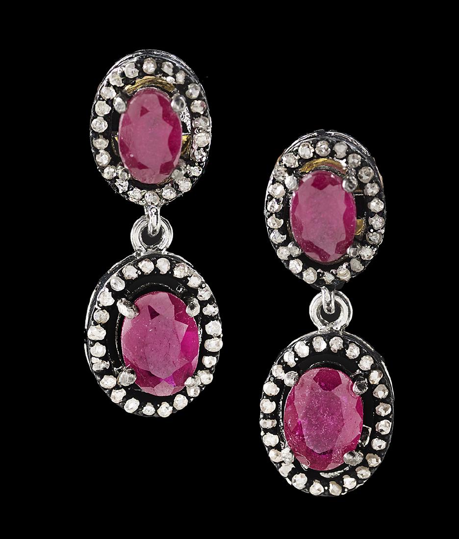 Ruby and Diamond Earrings (1 of 1)